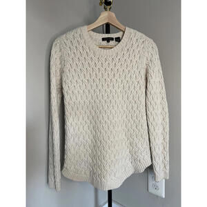 Jeanne Pierre Women’s Cotton Sweater, Size M, Chunky Knit Classic 100% Coton